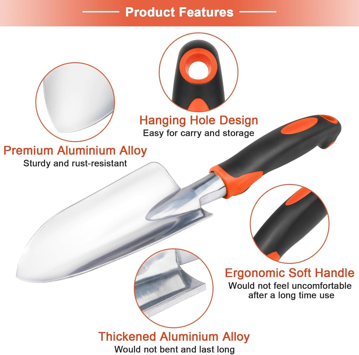 Community More Aluminum Hand Trowel with Rubber Grip additional product photo