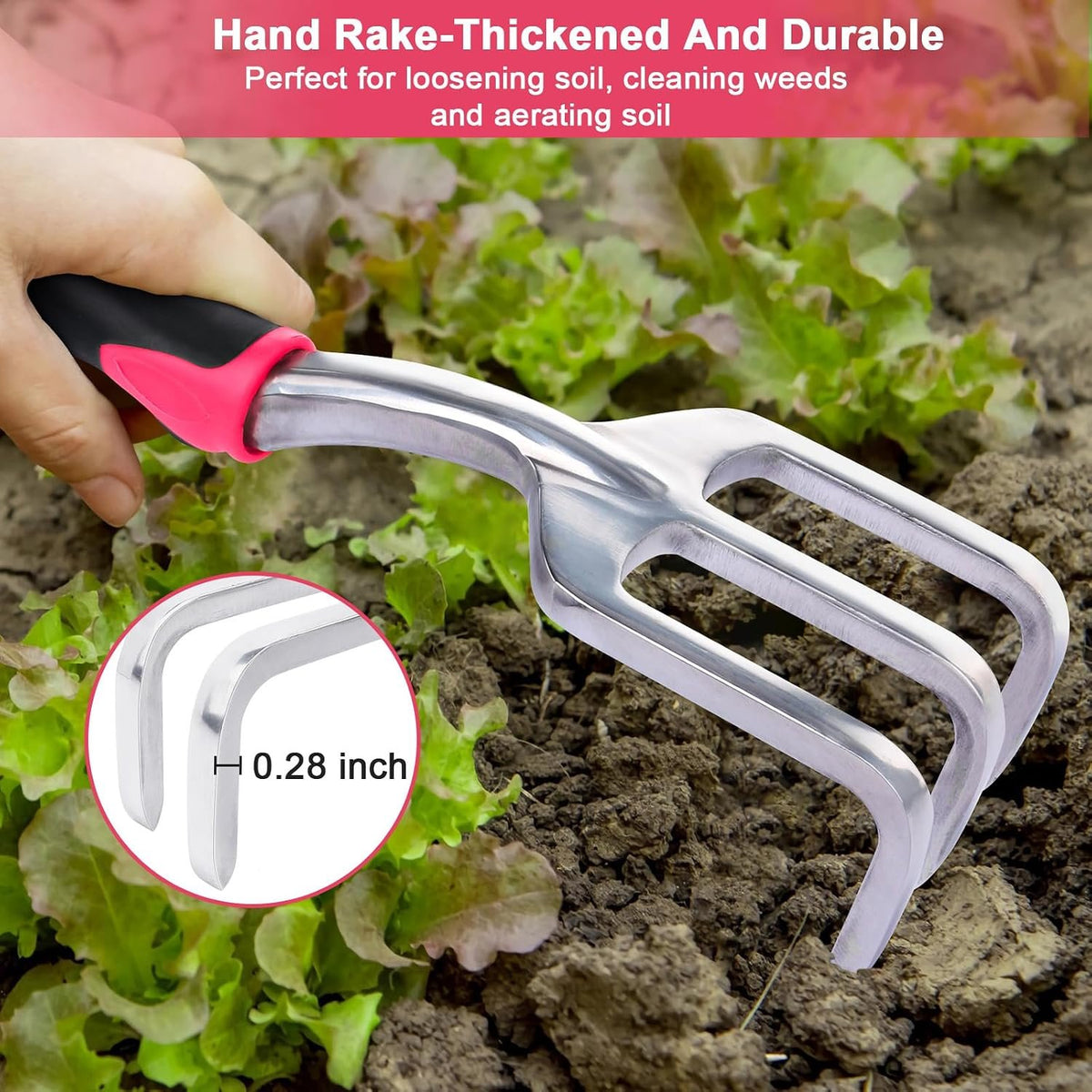 Community More Aluminum Garden Trowel, Transplanter and Rake Set additional product photo