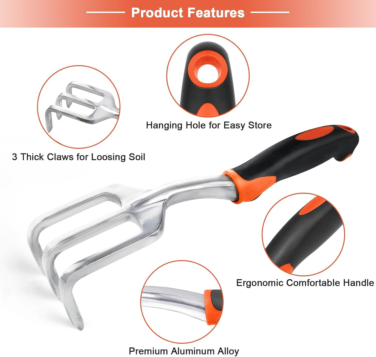 Community More Aluminum Hand Cultivator Rake additional product photo