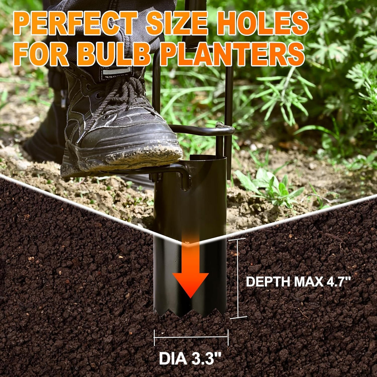 Community More Long-Handle Bulb Planter with Foot Pedals additional product photo