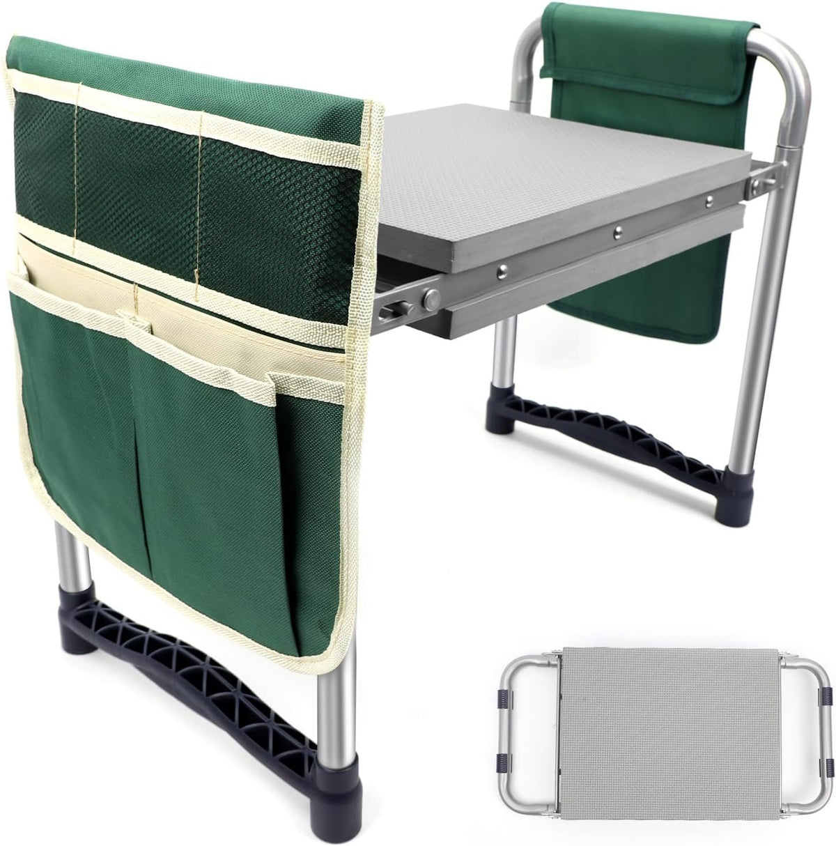 Community More Grey Garden Kneeler and Seat with Tool Bags studio product photo