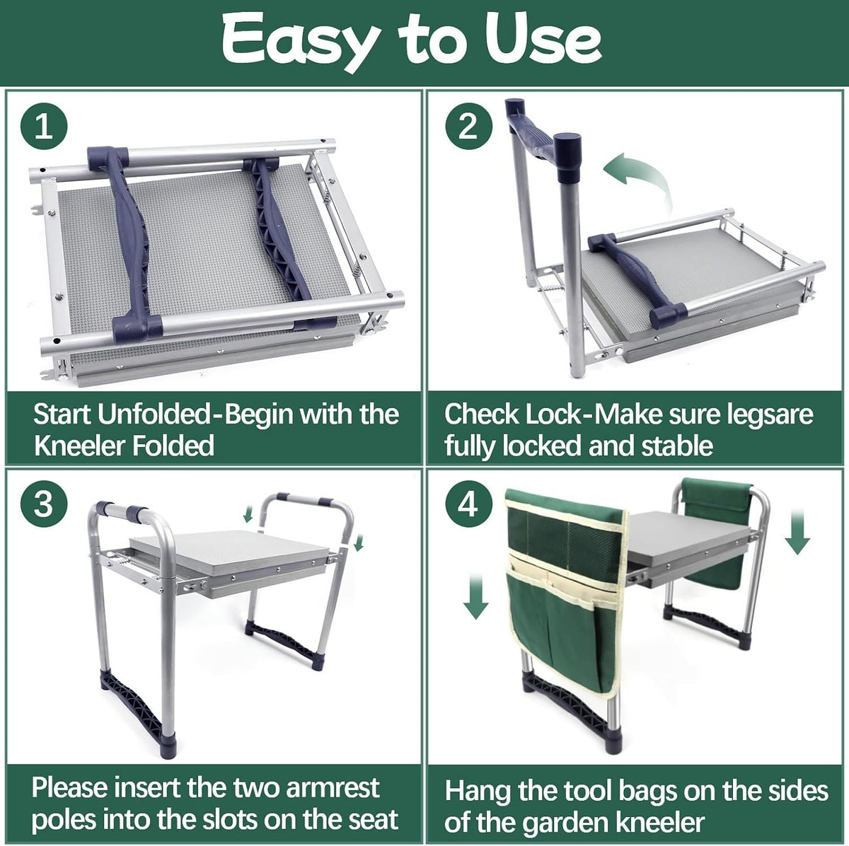 Community More Grey Garden Kneeler and Seat with Tool Bags additional product photo