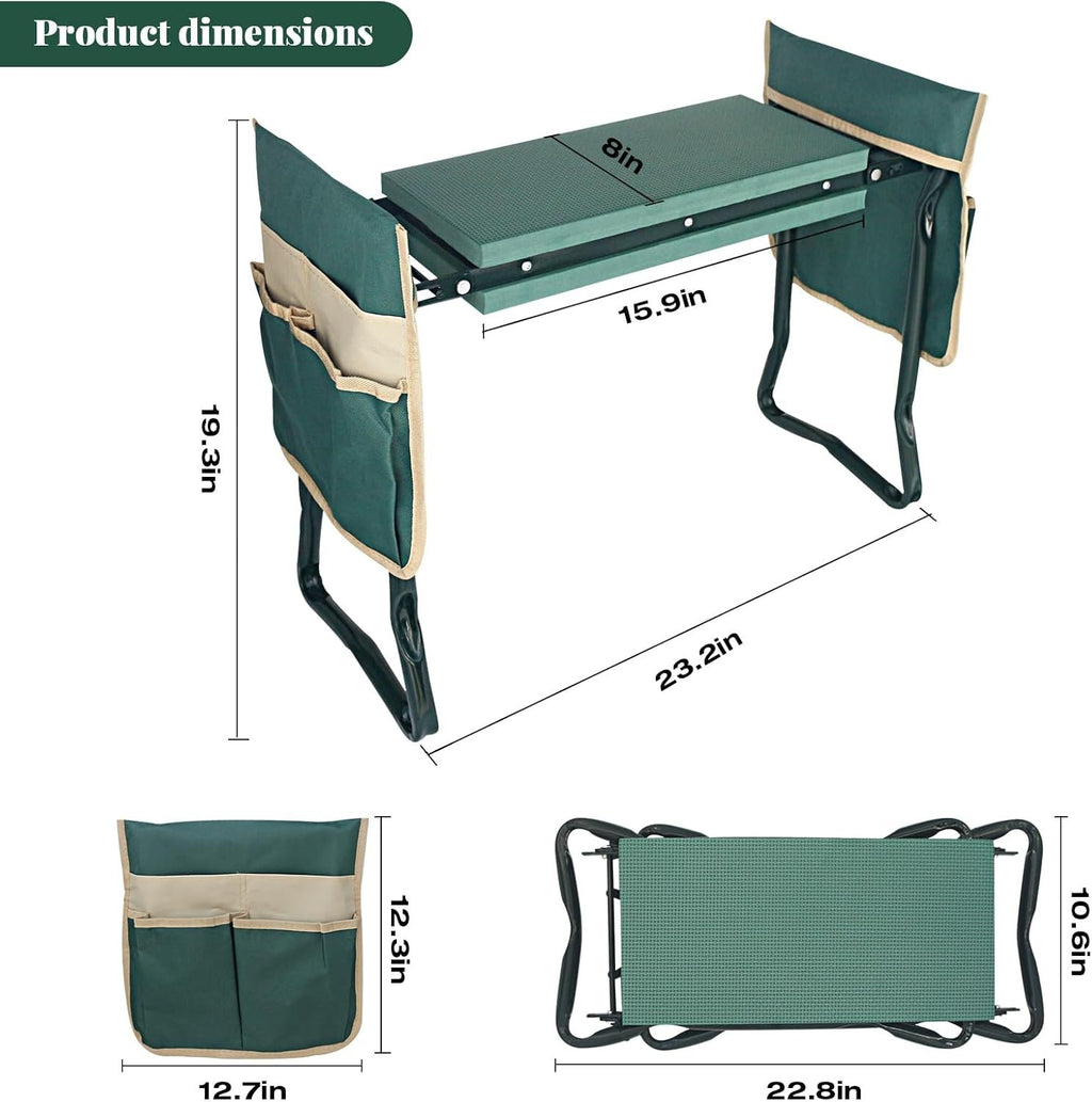 Community More Folding Garden Kneeler Seat with Tool Pouches additional product photo