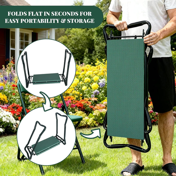 Community More Folding Garden Kneeler Seat with Tool Pouches additional product photo