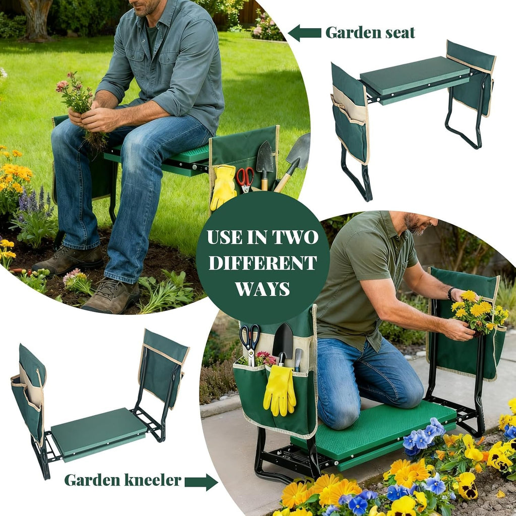 Community More Folding Garden Kneeler Seat with Tool Pouches additional product photo