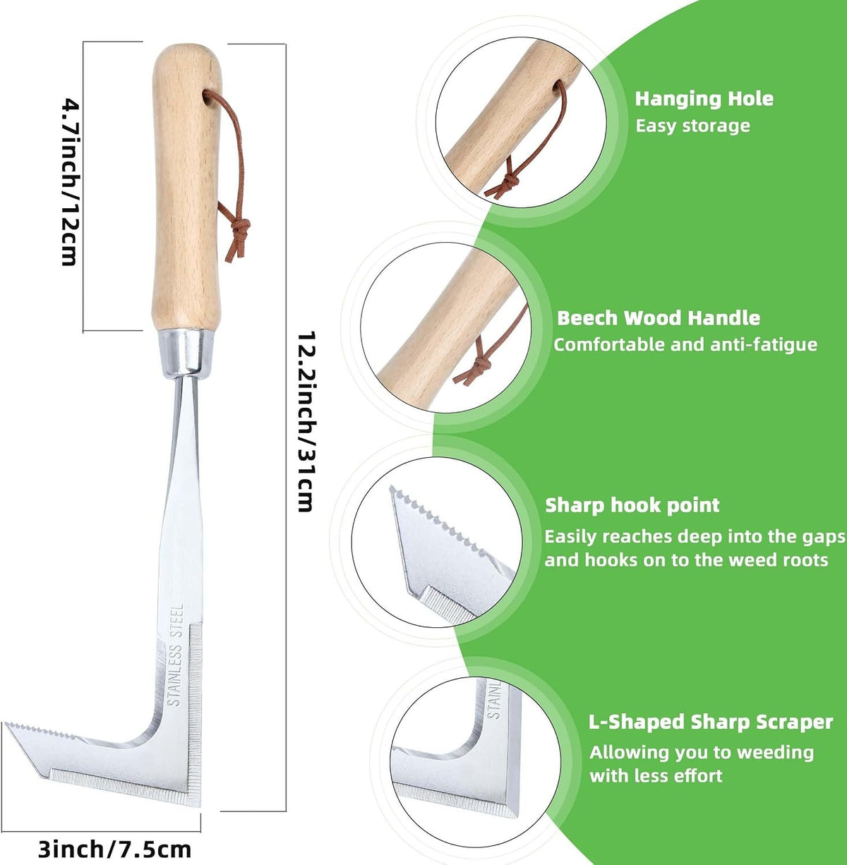 Community More Crack Weeder with Beech Wood Handle additional product photo