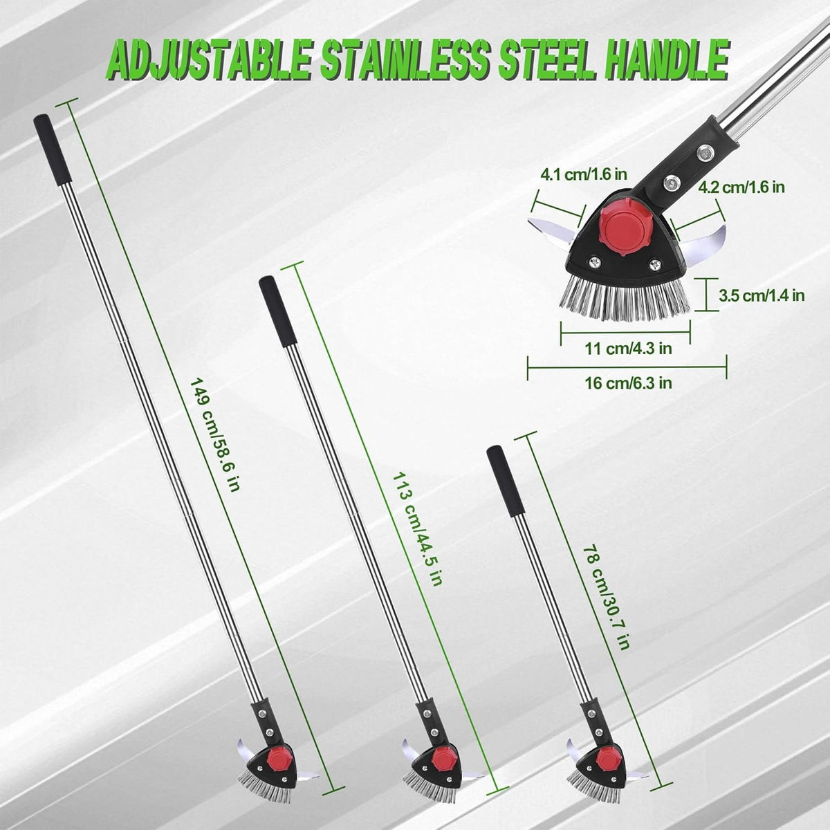 Community More Stainless Steel Crack Weeder with Brush and Scrapers additional product photo