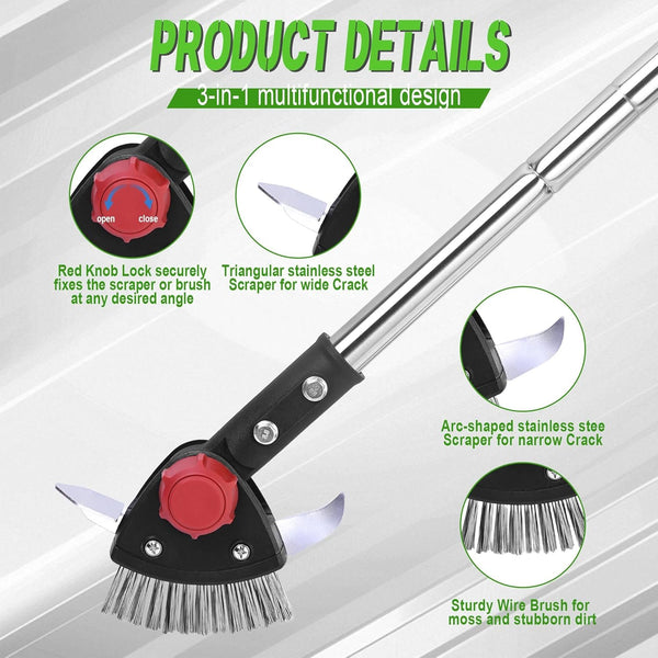 Community More Stainless Steel Crack Weeder with Brush and Scrapers additional product photo