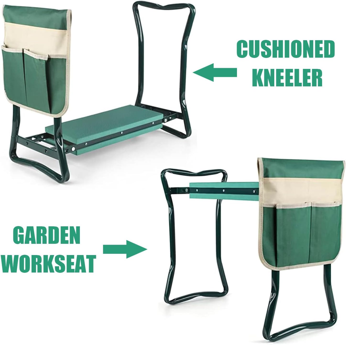Community More Steel Frame Garden Kneeler and Seat with Tool Pouch additional product photo