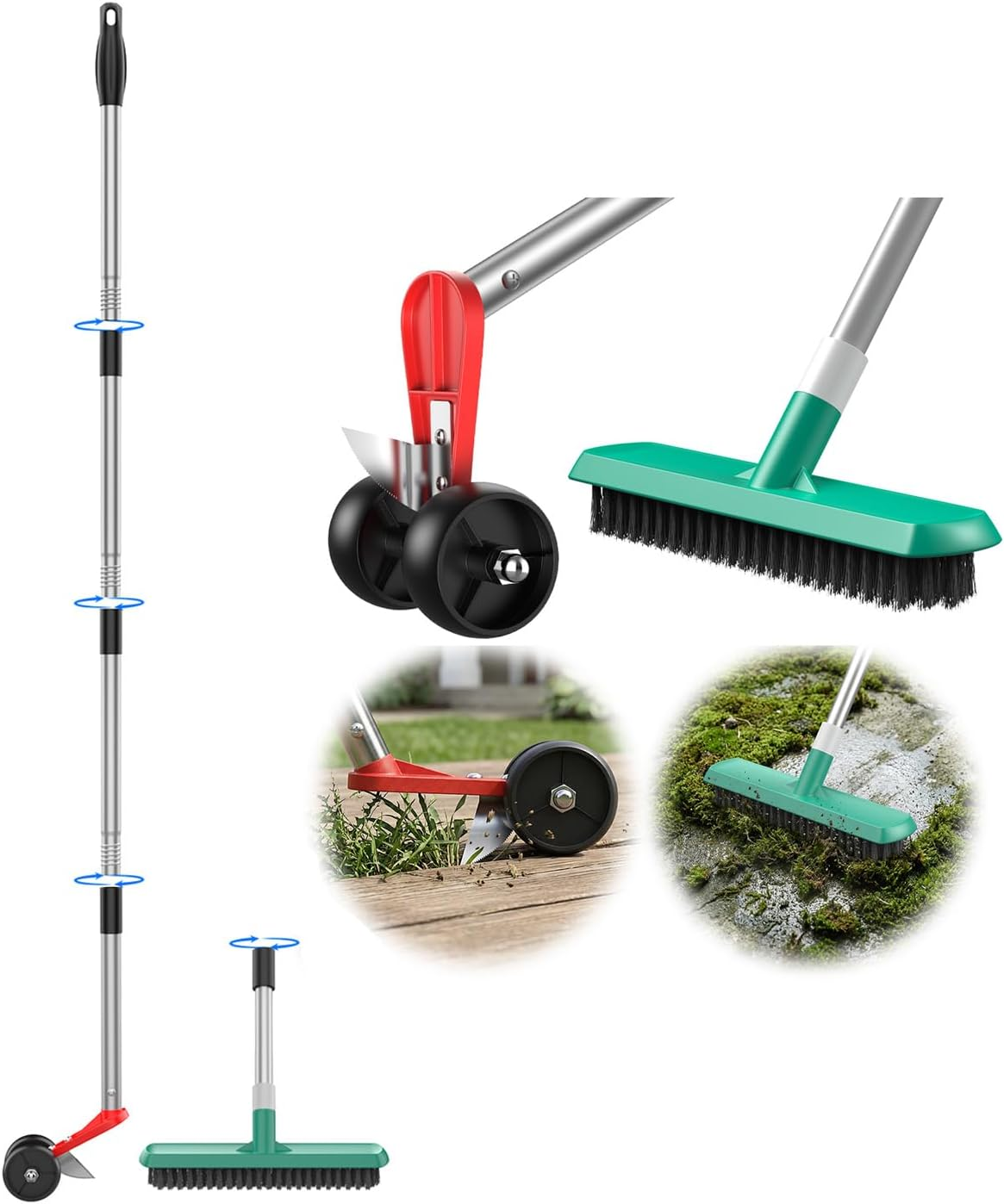 Community More Wheeled Crack Weeder and Scrub Brush Set studio product photo Main image